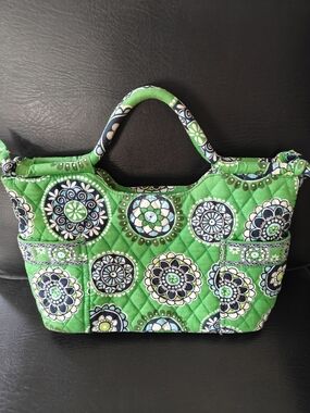 Vera Bradley Cupcake Green Satchel Quilted Handbag